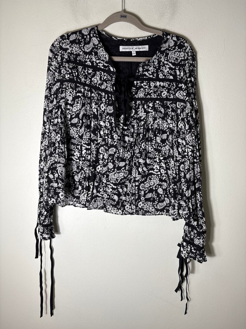 Rebecca Minkoff Black White Long Sleeve Top Sz S